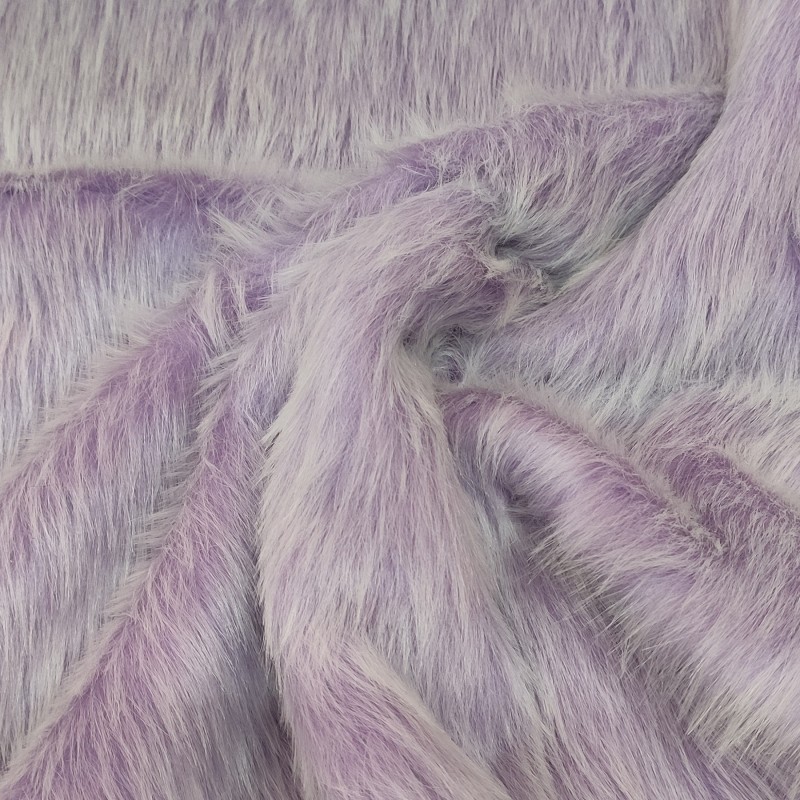 Lilac,White Multicoloured Faux Fur Fabric - AC 356 / YF54
