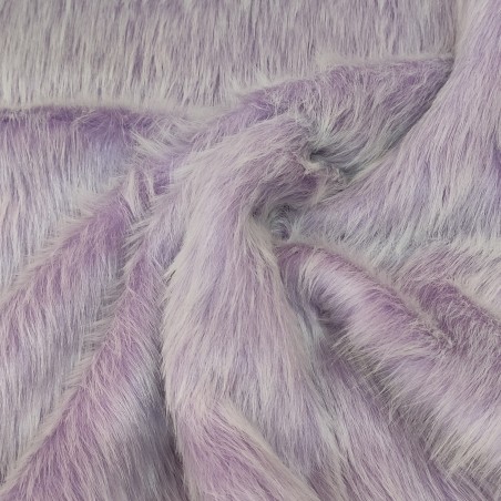 Lilac,White Multicoloured Faux Fur Fabric - AC 356 / YF54