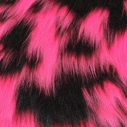 Cerise Black Cow Multicoloured Faux Fur Fabric - AC 356 / YF54