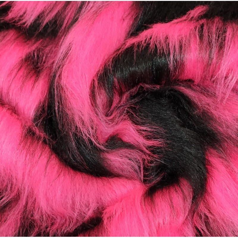 Cerise Black Cow Multicoloured Faux Fur Fabric - AC 356 / YF54