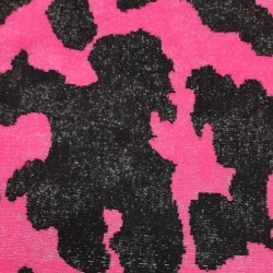 Cerise Black Cow Multicoloured Faux Fur Fabric - AC 356 / YF54