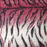 White Burgundy Tiger Jacquard Fur Fabric - R2 Quality