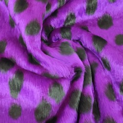 Purple Lady Bird Jacquard Fur Fabric - R2 Quality