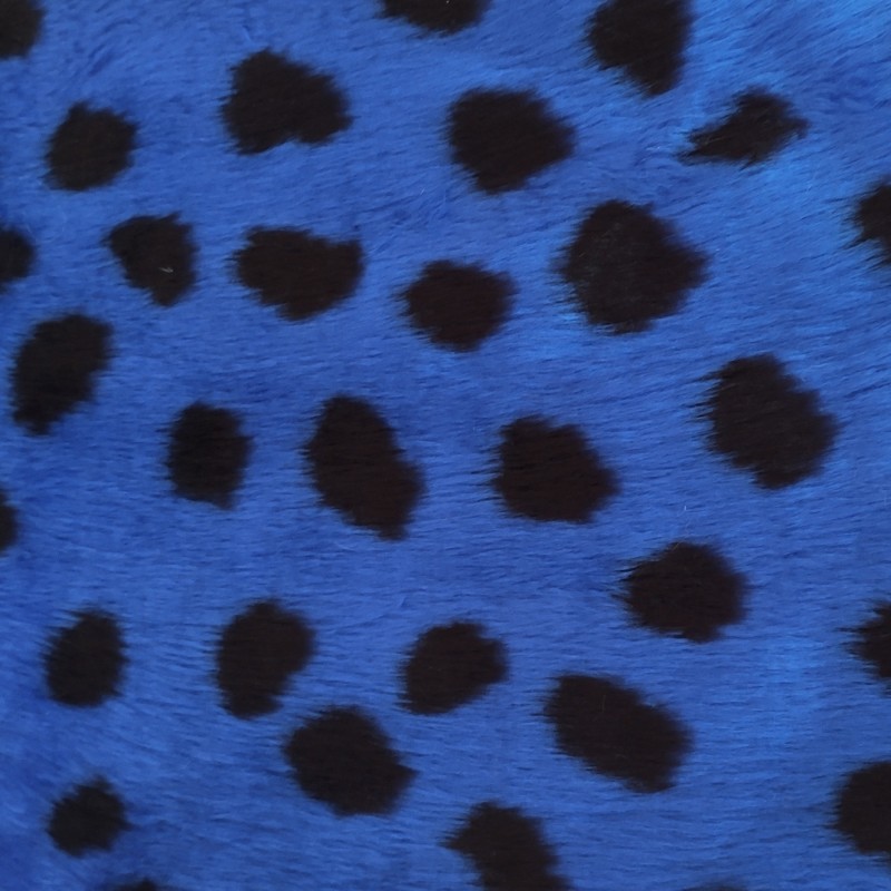 Cobalt Lady Bird Jacquard Fur Fabric - R2 Quality