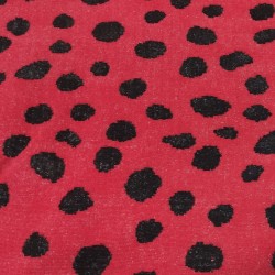 Red Lady Bird Jacquard Fur Fabric - R2 Quality