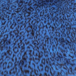 Cobalt Leopard Jacquard Fur Fabric - R2 Quality