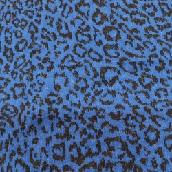 Cobalt Leopard Jacquard Fur Fabric - R2 Quality