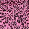 Cerise Leopard Jacquard Fur Fabric - R2 Quality