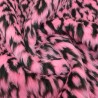 Cerise Leopard Jacquard Fur Fabric - R2 Quality