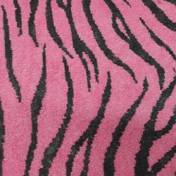 Cerise Tiger Jacquard Fur Fabric - R2 Quality