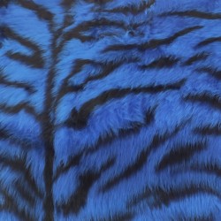 Cobalt Tiger Jacquard Fur Fabric - R2 Quality