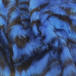 Cobalt Tiger Jacquard Fur Fabric - R2 Quality