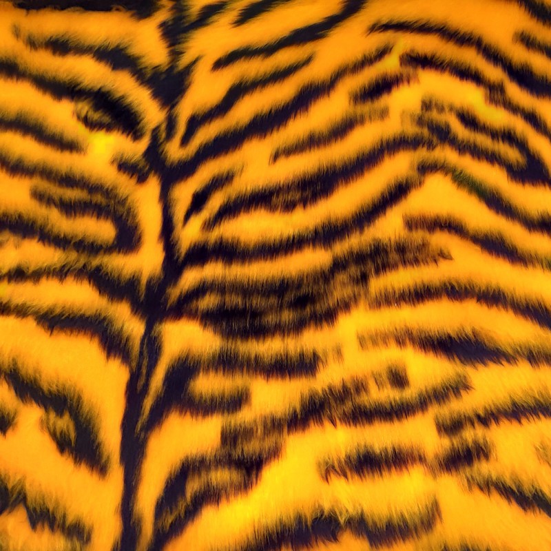 Gold Tiger Jacquard Fur Fabric - R2 Quality