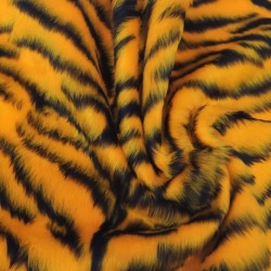 Gold Tiger Jacquard Fur Fabric - R2 Quality