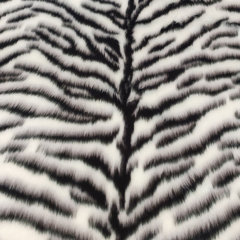 White Tiger Jacquard Fur Fabric - R2 Quality