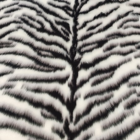White Tiger Jacquard Fur Fabric - R2 Quality