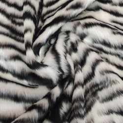White Tiger Jacquard Fur Fabric - R2 Quality