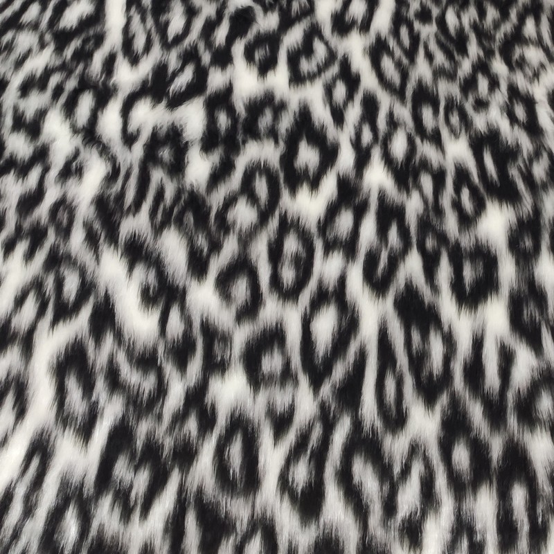 Snow Leopard Jacquard Fur Fabric - R2 Quality
