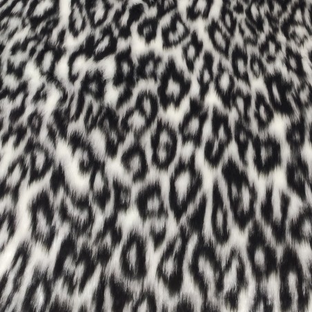 Snow Leopard Jacquard Fur Fabric - R2 Quality