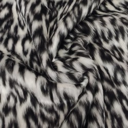 Snow Leopard Jacquard Fur Fabric - R2 Quality