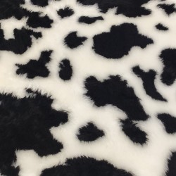 Black Cow Jacquard Fur Fabric - R2 Quality