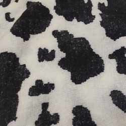 Black Cow Jacquard Fur Fabric - R2 Quality