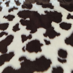 Brown Cow Jacquard Fur Fabric - R2 Quality