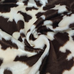 Brown Cow Jacquard Fur Fabric - R2 Quality