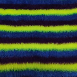 Purple/Cobalt/Flavine Stripe Jacquard Fur Fabric - R2 Quality