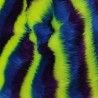 Purple/Cobalt/Flavine Stripe Jacquard Fur Fabric - R2 Quality