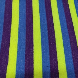Purple/Cobalt/Flavine Stripe Jacquard Fur Fabric - R2 Quality