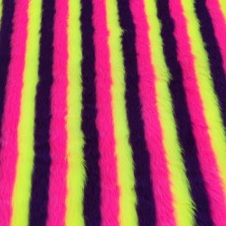 Purple/Flavine/Cerise Stripe Jacquard Fur Fabric - R2 Quality