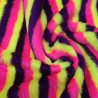 Purple/Flavine/Cerise Stripe Jacquard Fur Fabric - R2 Quality
