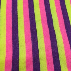 Purple/Flavine/Cerise Stripe Jacquard Fur Fabric - R2 Quality