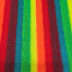 Rainbow Stripe Jacquard Fur Fabric - R2 Quality