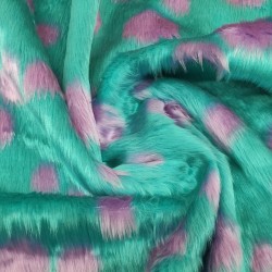 Blue Ladybird Jacquard Fur Fabric - R2 Quality