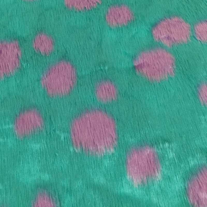 Blue Ladybird Jacquard Fur Fabric - R2 Quality