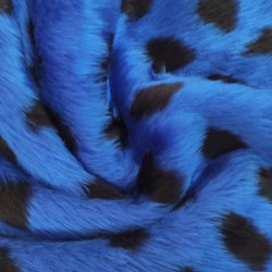 Cobalt Ladybird Jacquard Fur Fabric - R2 Quality