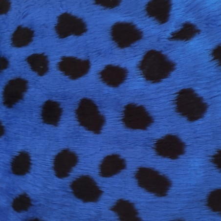 Cobalt Ladybird Jacquard Fur Fabric - R2 Quality