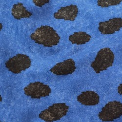 Cobalt Ladybird Jacquard Fur Fabric - R2 Quality