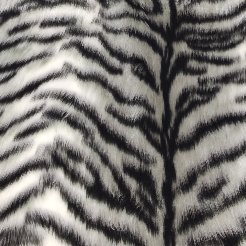 Grey Tiger Jacquard Fur Fabric - R2 Quality
