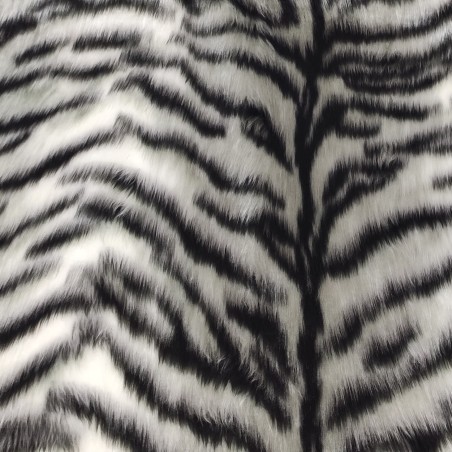 Grey Tiger Jacquard Fur Fabric - R2 Quality