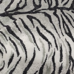 Grey Tiger Jacquard Fur Fabric - R2 Quality