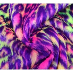 Neon Jaguar Jacquard Fur Fabric - R2 Quality