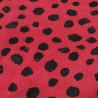 Red Ladybird Jacquard Fur Fabric - R2 Quality
