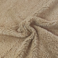 CURLY Teddy Faux Fur Fabric Material - OATMEAL - R1