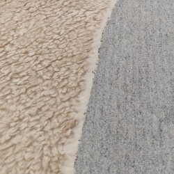 CURLY Teddy Faux Fur Fabric Material - OATMEAL - R1