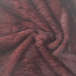 Super Deluxe Luxury Faux Fur Fabric Material - Dark Burgundy & Black