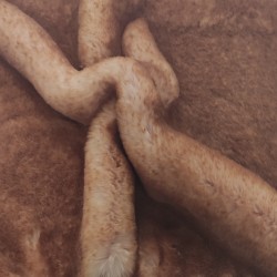 Super Deluxe Luxury Faux Fur Fabric Material - Peach & Chestnut