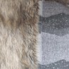 Super Deluxe Luxury Faux Fur Fabric Material - Striped Brown / Beige Wolf
